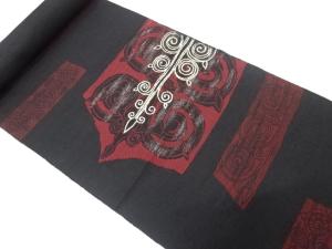 アンティーク　更紗模様織り出し　名古屋帯地反物